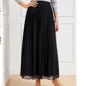 Talbots Flocked Hearts Mesh Maxi Skirt- Black- Size 6 - NWT
